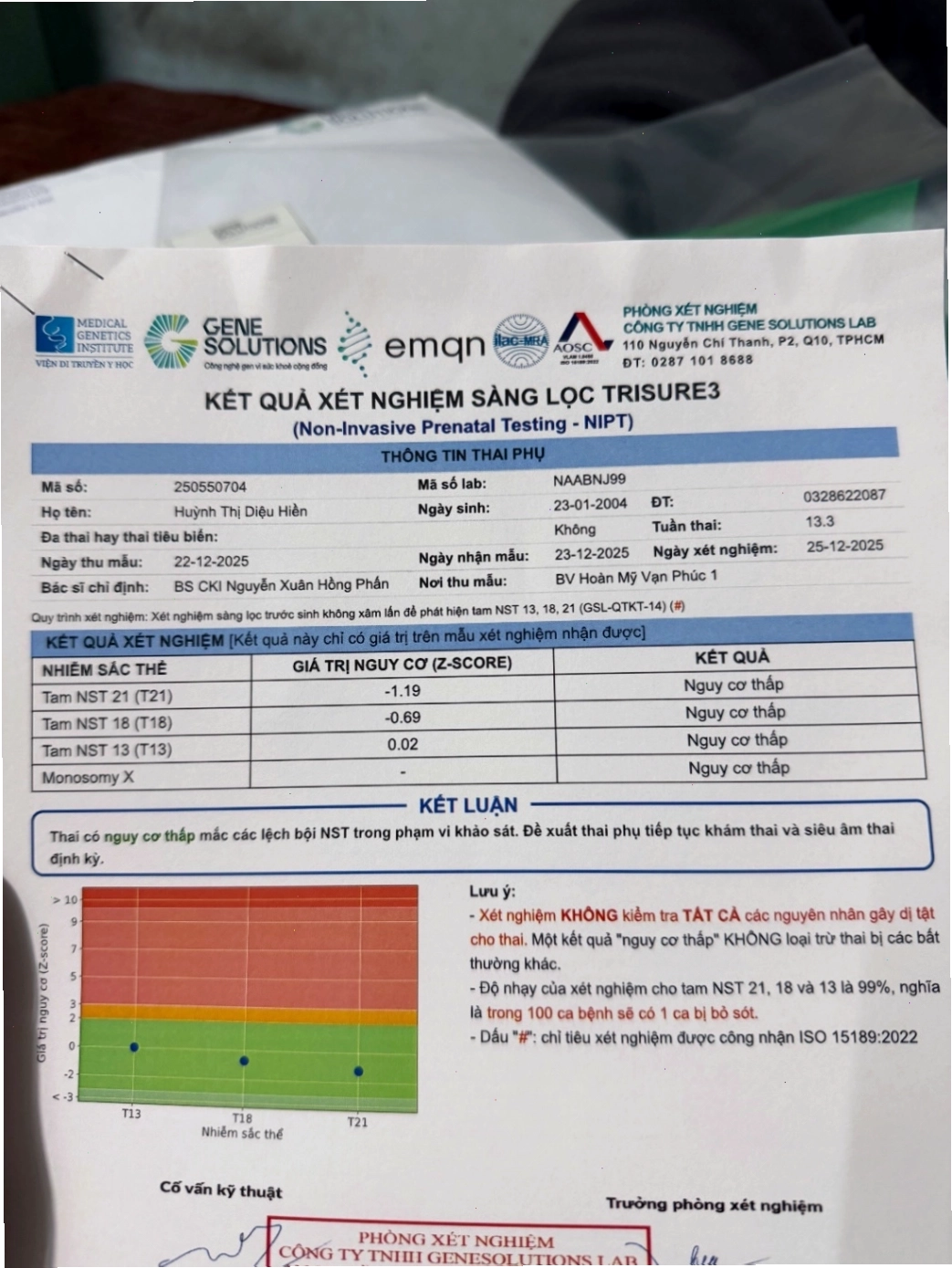 Thai phụ được tư vấn về xét nghiệm NIPT