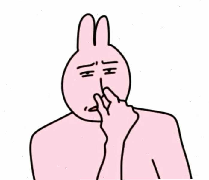 Thỏ hồng meme đang suy tư