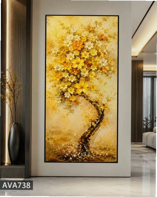 Tranh hoa khai tài lộc mang ý nghĩa may mắn