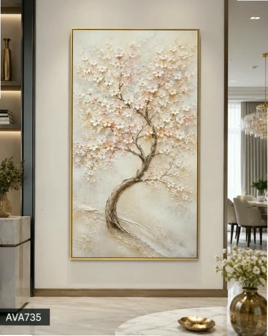 Tranh hoa kim sa với sắc vàng rực rỡ