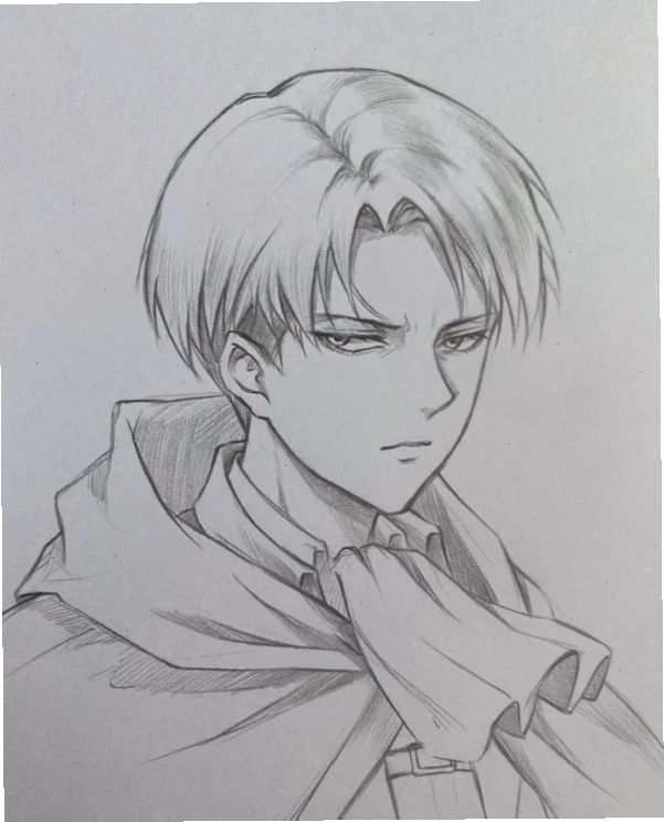 Tranh vẽ anime nam với đường nét phác thảo cơ bản