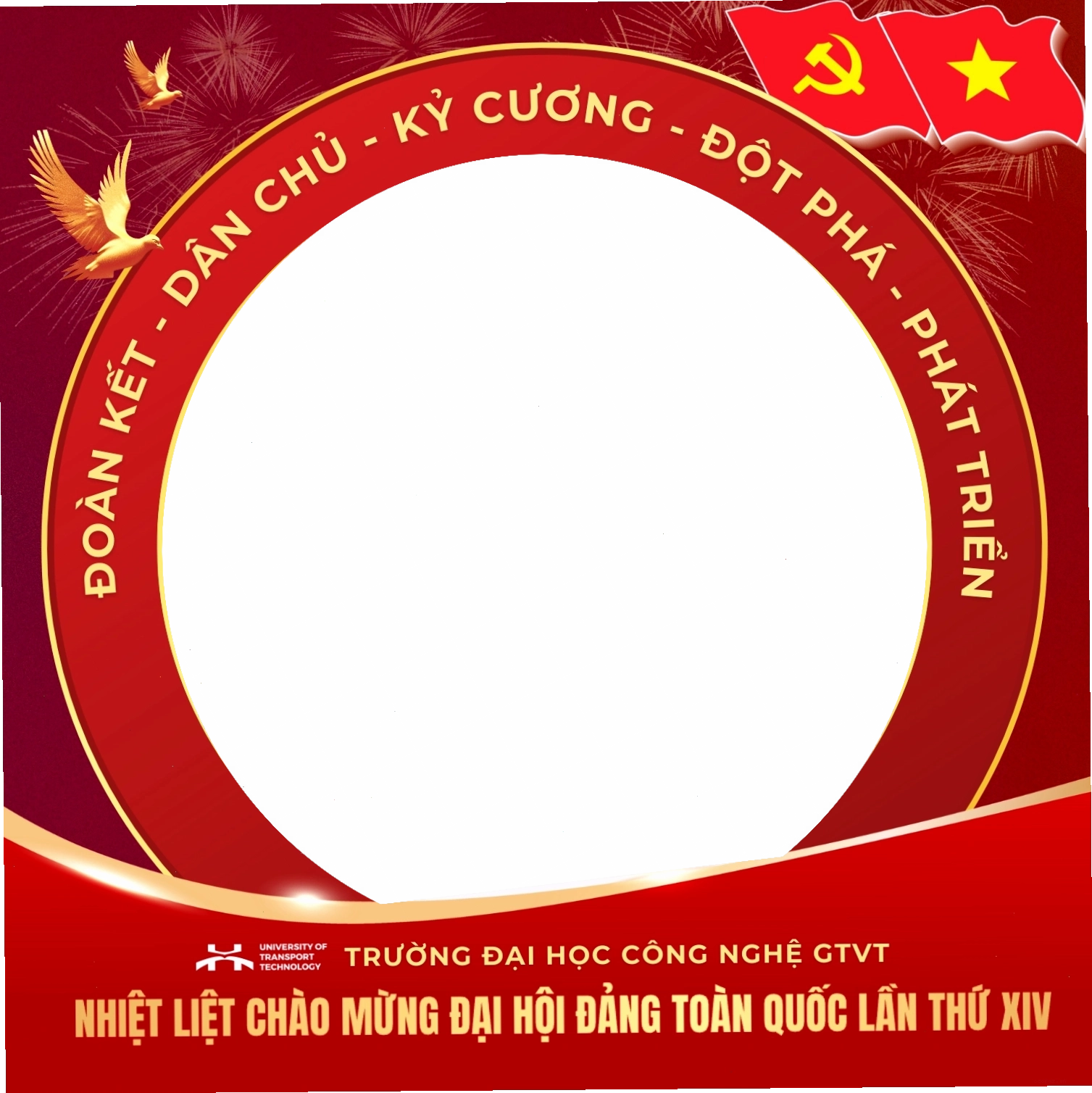 Ví dụ khung ảnh avatar đại học Giao thông Vận tải