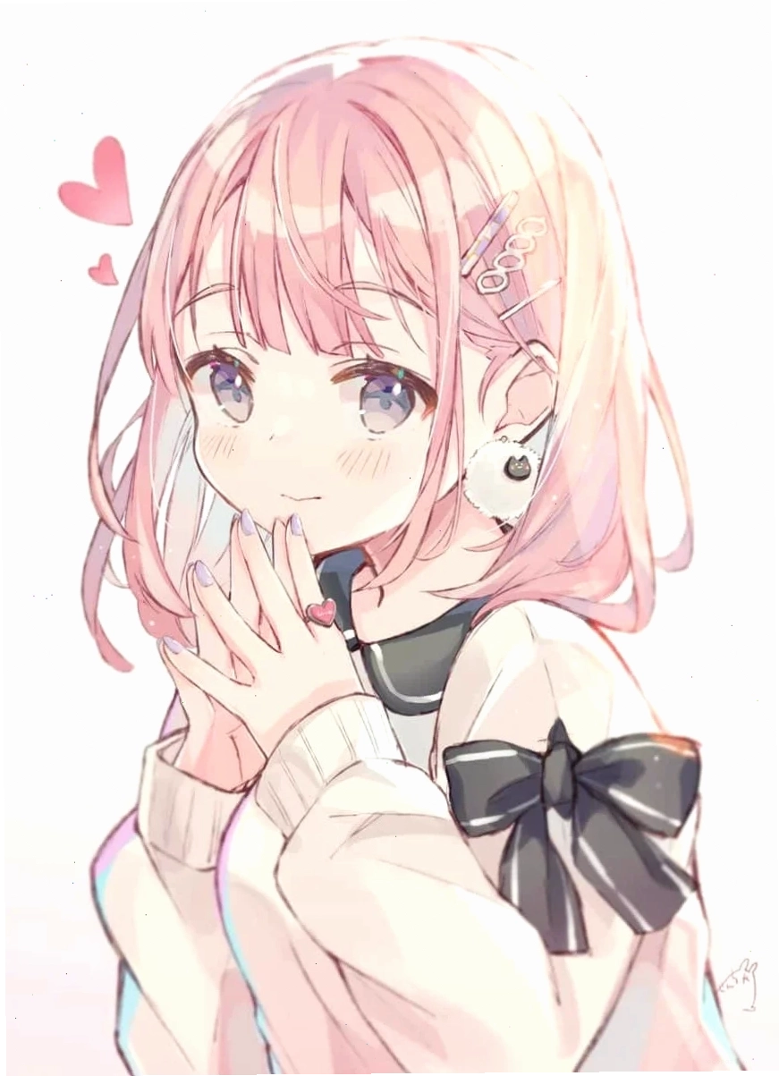 ảnh anime girl tóc hồng dễ thương trong trang phục chiến đấu